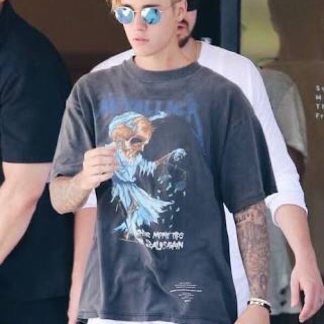 Metallica t top shirt justin bieber