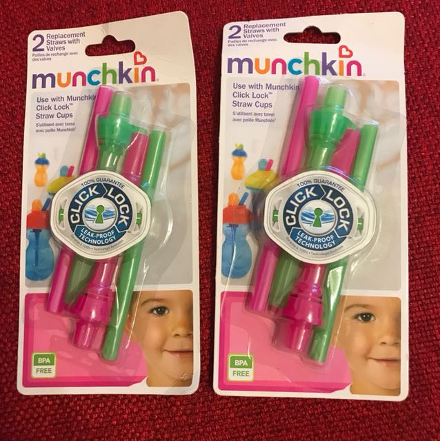 Munchkin, Click Lock, Replacement Straws with Valves , 2 Pack