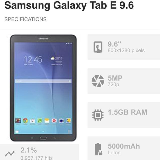 New Export Set Samsung Galaxy Tab E 9 6 White Black Mobile Phones Tablets Tablets On Carousell