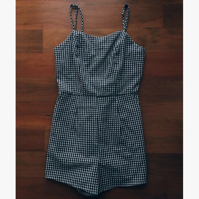gingham romper womens