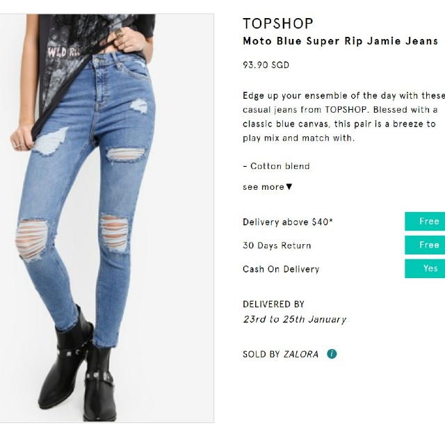 blue super ripped jeans