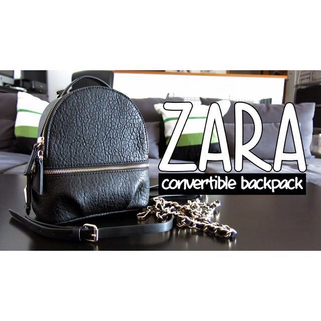 ZARA Convertible Mini Backpack, Women's Fashion, Bags & Wallets