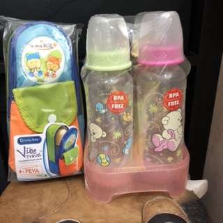 Lucky baby milk bottles with pouch