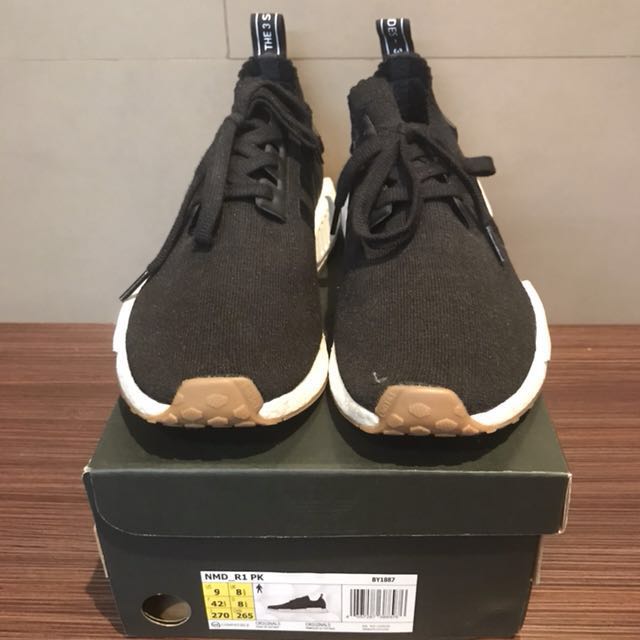 Adidas NMD R1 PK Black Gum Men s Fashion Footwear Sneakers on