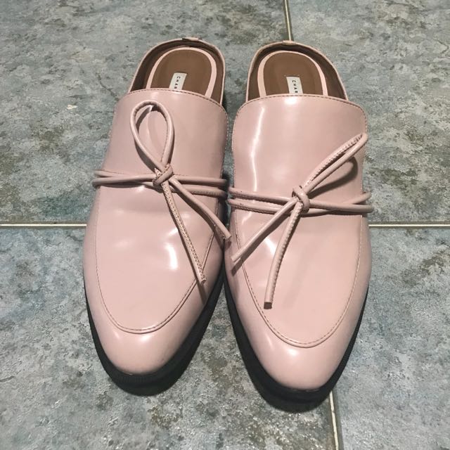 charles and keith almond toe slip on