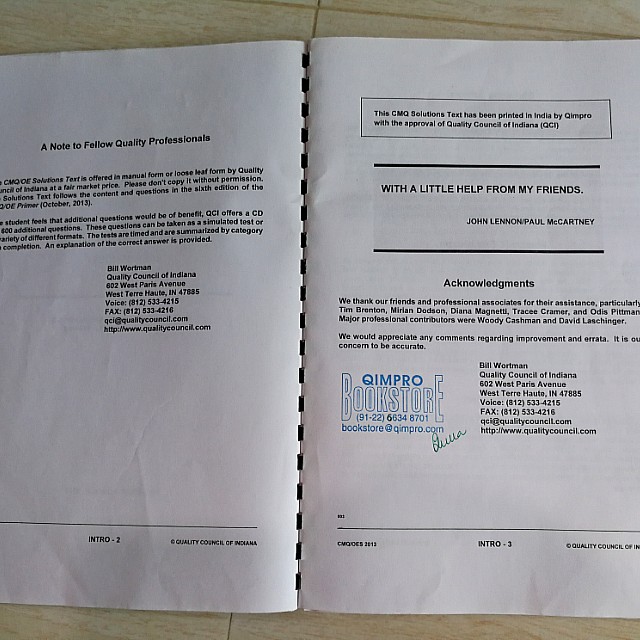 CMQ-OE Testfagen