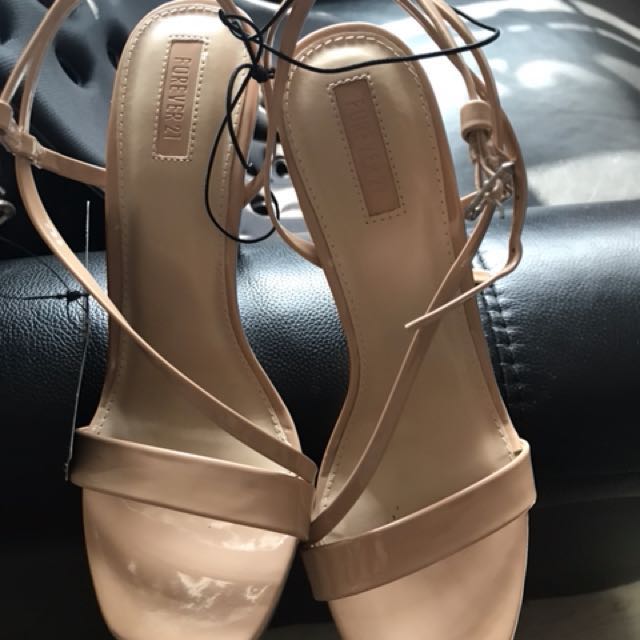 Forever 21 Nude Strappy Heels, Women's 