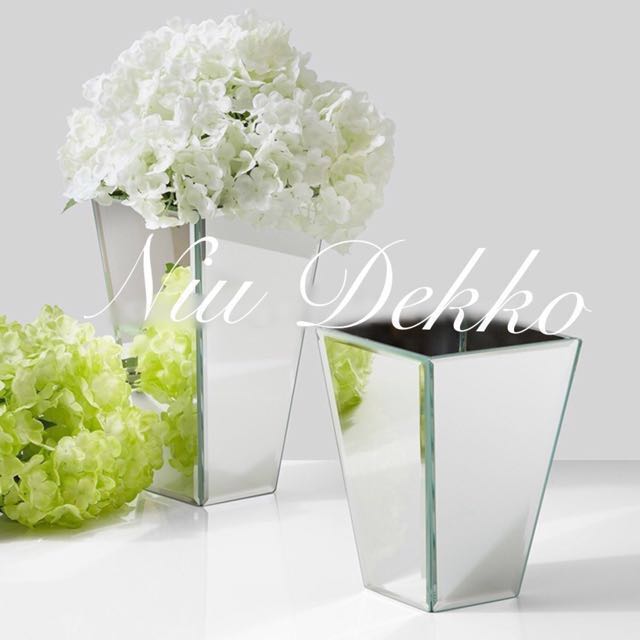 Mirrored Glass Vase Gardening On Carou Photo