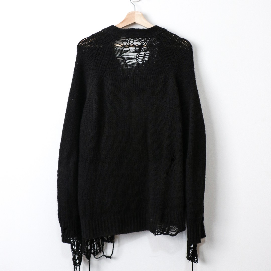 NUMBER (N)INE AW03 Distressed Knit Cardigan, Men's Fashion, Tops  Sets,  Formal Shirts on Carousell
