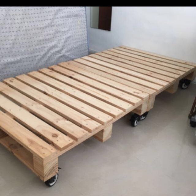 Pallet Bed Frame With Castor Wheels Furniture Home Living Furniture Bed Frames Mattresses On Carousell