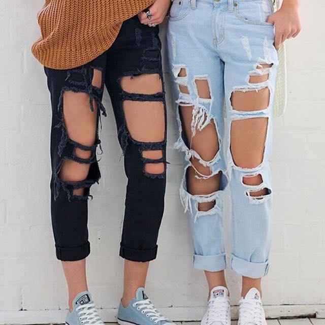 very ripped jeans