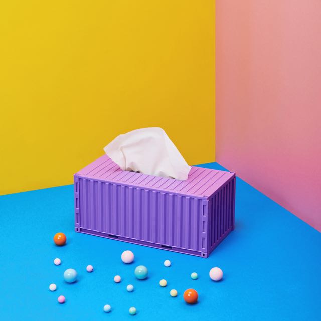 薔薇紫 彩色貨櫃屋面紙盒 居家生活 居家收納在旋轉拍賣