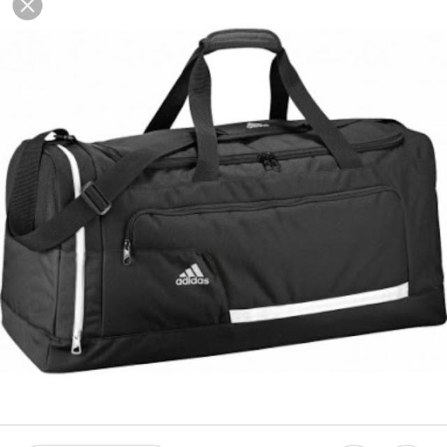 Adidas Duffel Bag (Black & White, Medium Size), Men's Fashion, Bags