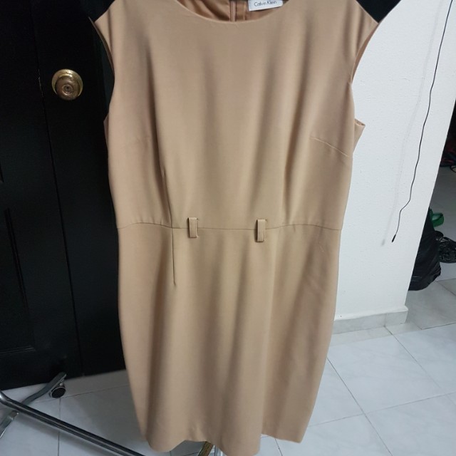 calvin klein tan dress
