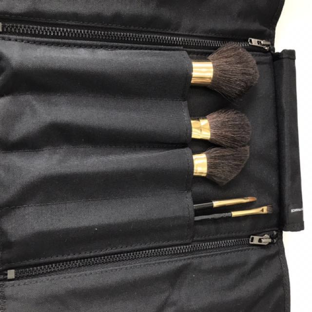 Chanel makeup brush set with pouch