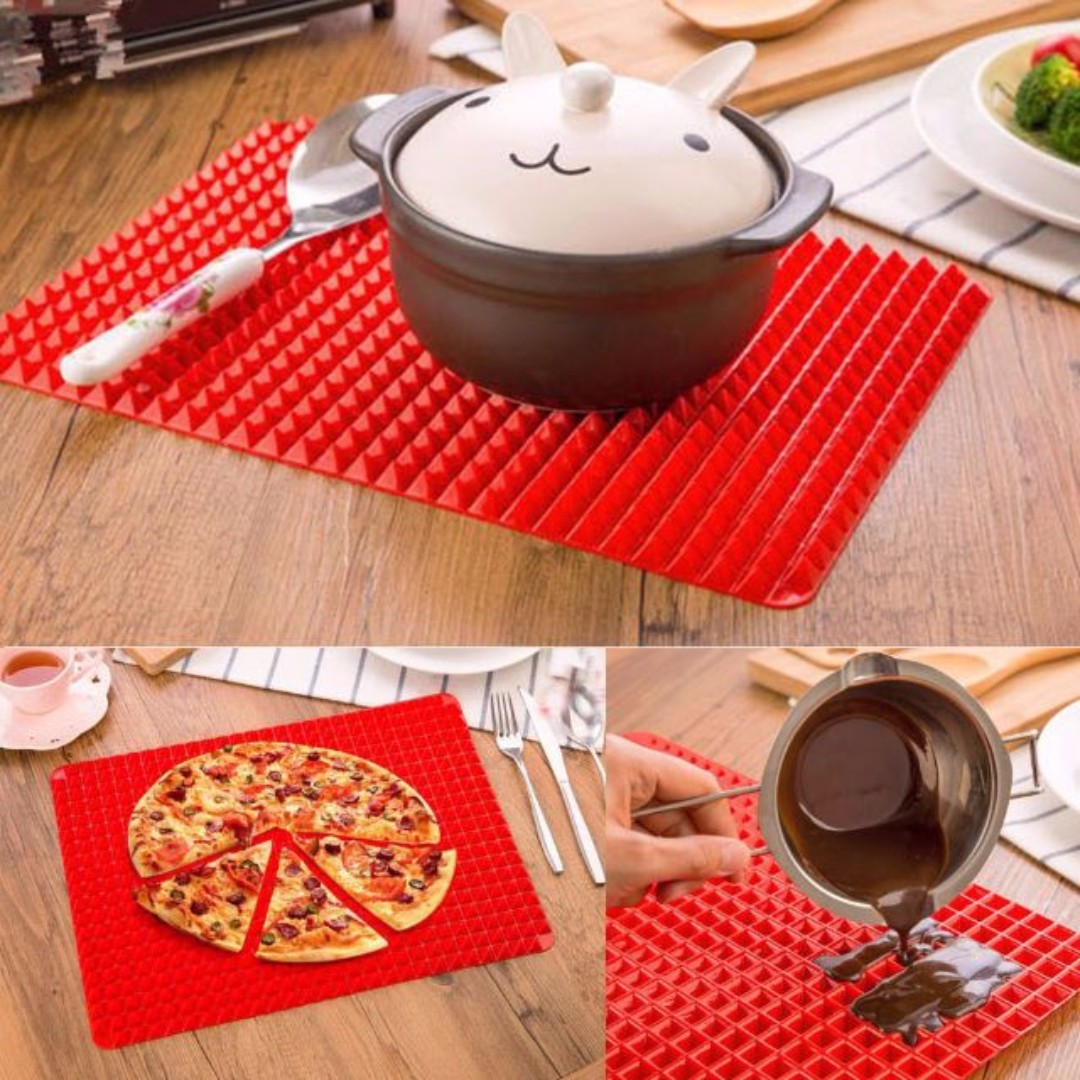 Hka0248rd New Pyramid Pan Non Stick Silicone Cooking Mat Oven