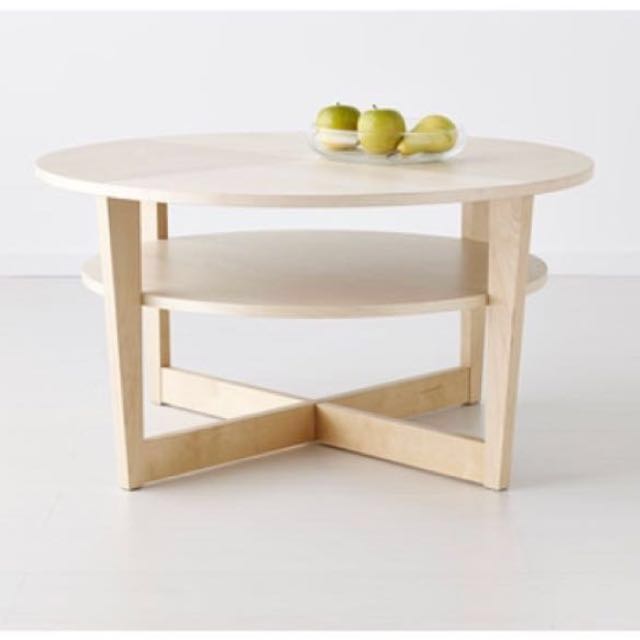 Ikea Vejmon Beige Wooden Coffee Table Furniture Tables Chairs On Carou - Ikea Vejmon Coffee Table Dimensions