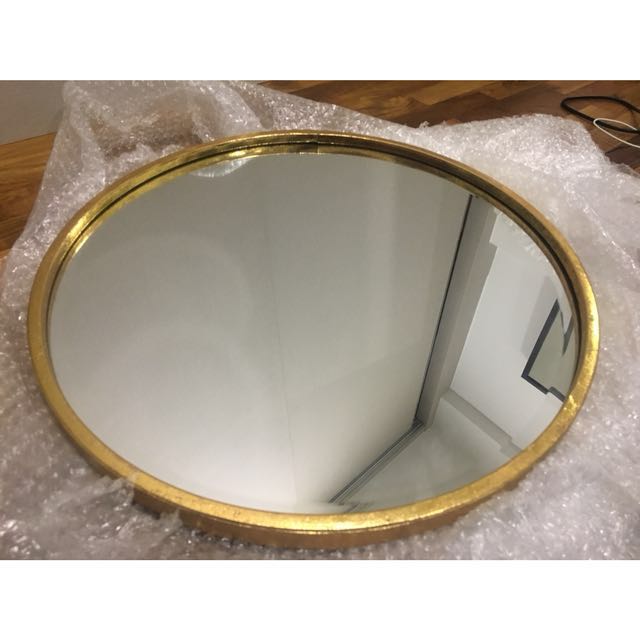 Metal Round Wall Mirror In Tarnished Antique Rose Gold Furniture Home Decor On Carousell