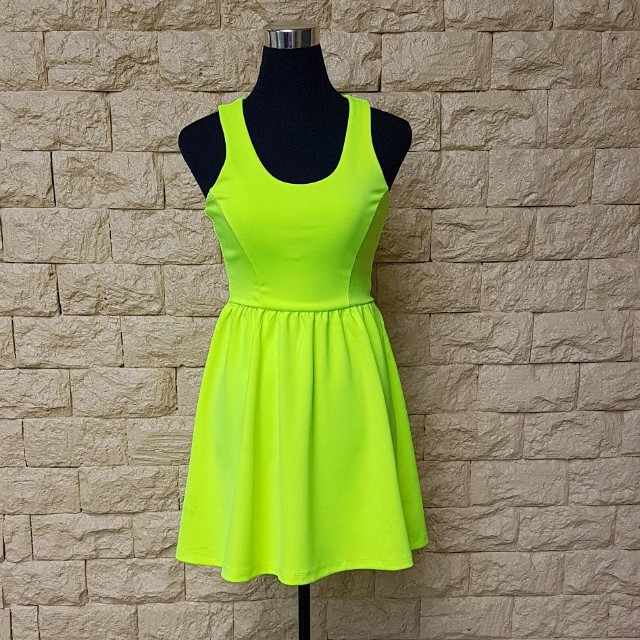 neon skater dress