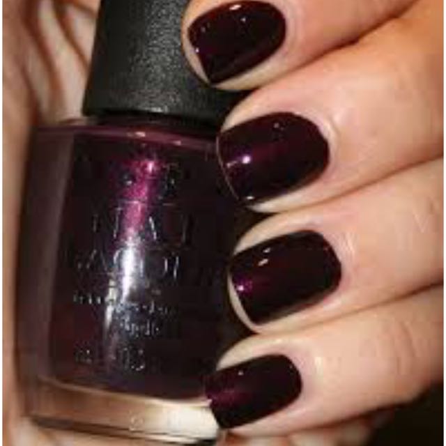 OPI Black Cherry Chutney Nail Polish, Beauty & Personal Care, Face, Makeup  on Carousell