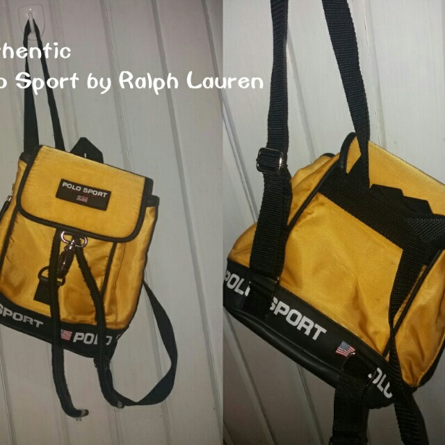 SALE! SALE! 90's Polo Ralph Lauren Sport Mini Yellow BackPack. Still in  good condition. Signs of usage only, Women's Fashion, Bags & Wallets,  Backpacks on Carousell