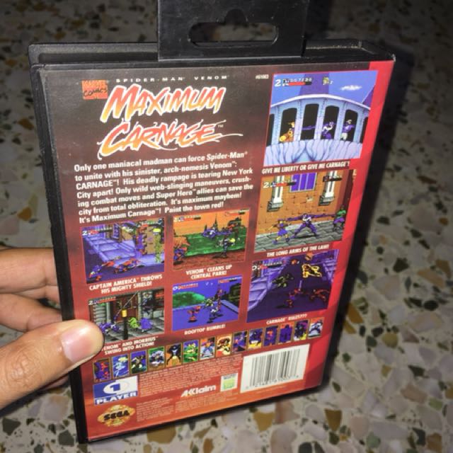 SPIDER-MAN VENOM: MAXIMUM Carnage (Sega Genesis, 1994) jeu et manuel