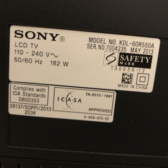 Sony Bravia 60 inch LCD TV KDL60R550A, TV & Home Appliances, TV