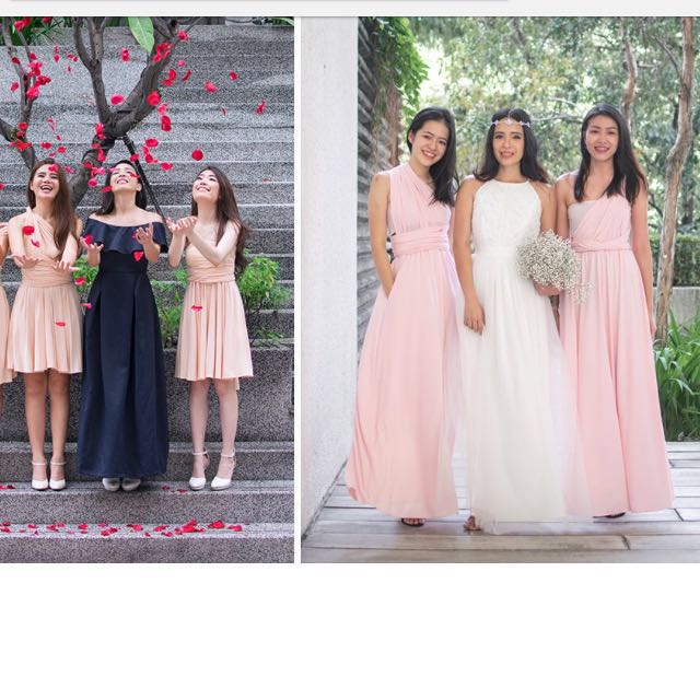 Twenty3 Marilyn Convertible Bridesmaids Dinner Dress peach colour