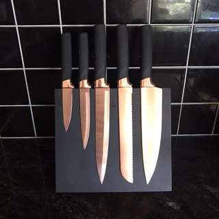 Copper Kitchen Knife Set