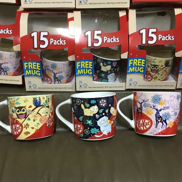 3PCS KITKAT MUG LIMITED EDITION SET, Furniture & Home Living