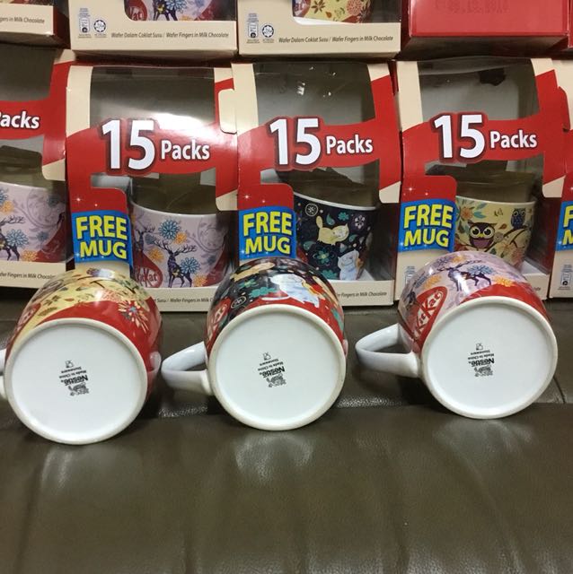 3PCS KITKAT MUG LIMITED EDITION SET, Furniture & Home Living