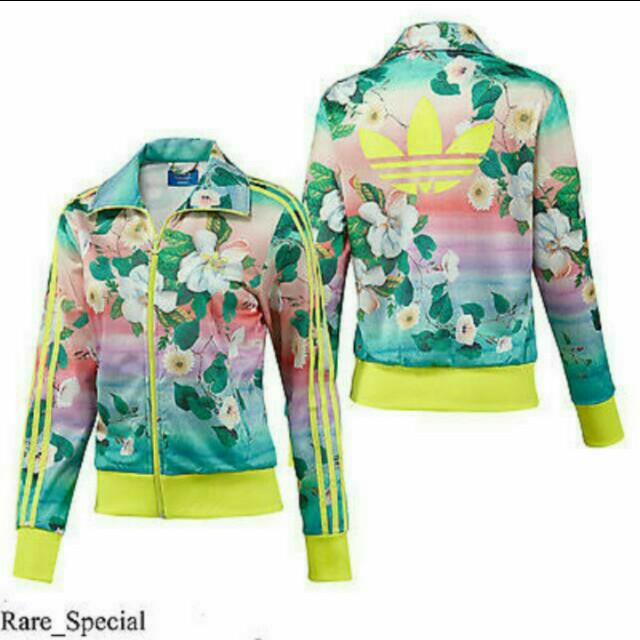 adidas green floral jacket