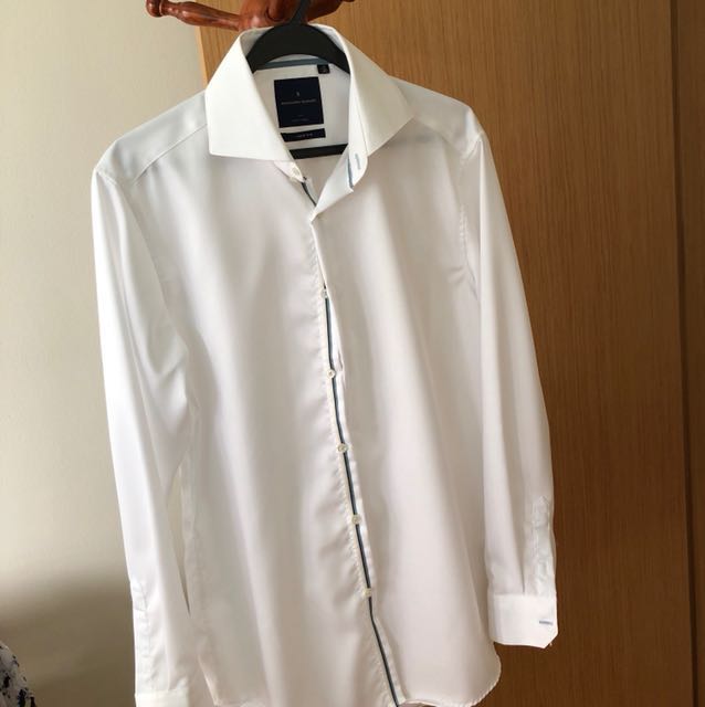 Benjamin Barker classic white shirt, Men's Fashion, Tops & Sets, Formal ...