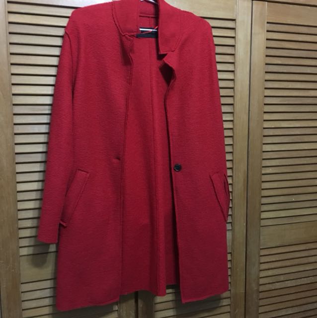 Red clearance coat zara