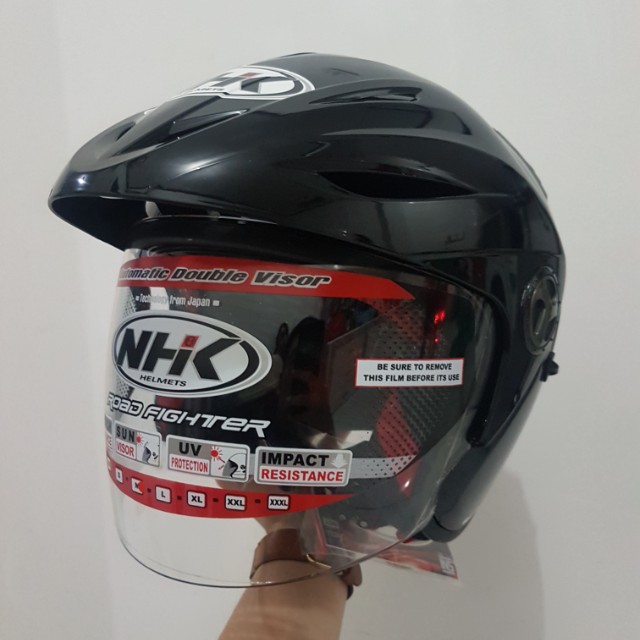 Helm halfface NHK X2 Series Double Visor (Size M) on Carousell