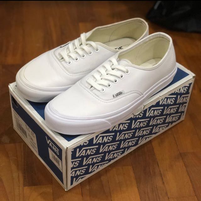 Vans vault og authentic lx white leather on sale