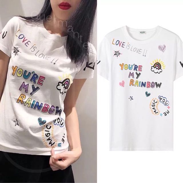kenzo rainbow t shirt