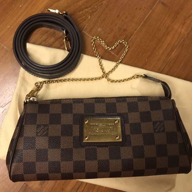 Louis Vuitton Eva Clutch Damier Ebene Bag, Luxury, Bags & Wallets on  Carousell