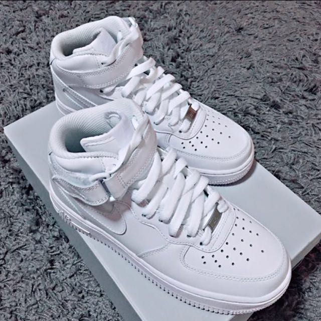 Nike Air Force 1 Mid White Women S Fashion Shoes On Carousell
