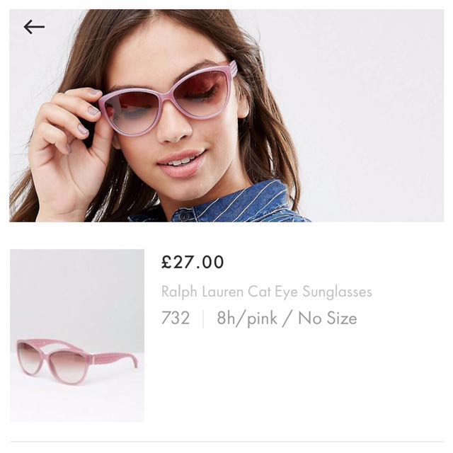 Pink Ralph Lauren Sunglasses, Women's 