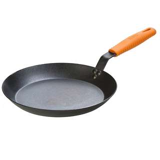 Lodge Carbon Steel Skillet, Pre-Seasoned, 12-inch, comes with removable Silicone handle
