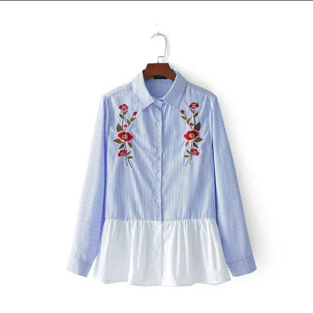 Embroidery Top, Women's Fashion, Tops, Blouses on Carousell