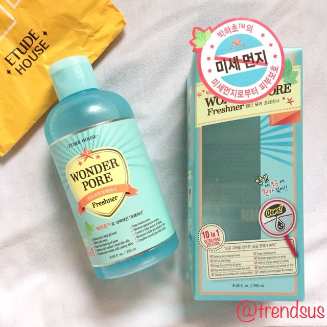 Etude House Wonder Pore Toner (Authentic) (Category: Face Care) located in General Trias. Submitted by trendsus (Listing ID 152887747, Image 1). Description: 🔘Famous korean boy group BTS also uses the same toner (As seen from the korean TV show “Please Take Care of My Refrigerator” wherein BTS’ Jin and Park Jimin are invited) Wonder Pore Freshener Toner 250ml (85%) 🔘Pore care 🔘Preventing enlarged pores 🔘Less firmer skin and skin troubles by e