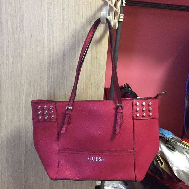 GUESS RED HANDBAG Women s Fashion Bags Wallets Shoulder Bags