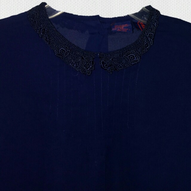 SHEER OFFICE BLOUSE LONG SLEEVES DARK BLUE (Category: Blouses) located in Quezon City. Submitted by supermoods (Listing ID 152899268, Image 2). Description: Good for office wear, collar details included in 2nd photo..