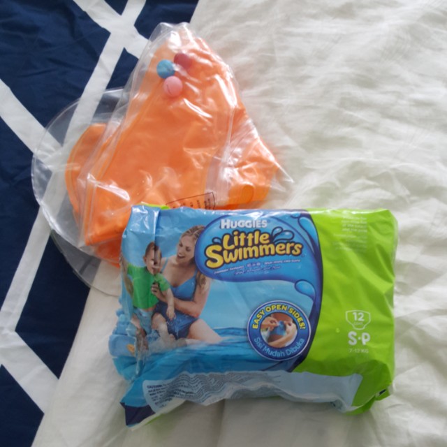 Swimming diapers + neck float, Babies & Kids, Babies & Kids Fashion on