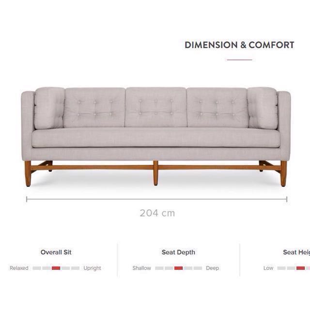 Shallow Sofa Depth Baci Living Room