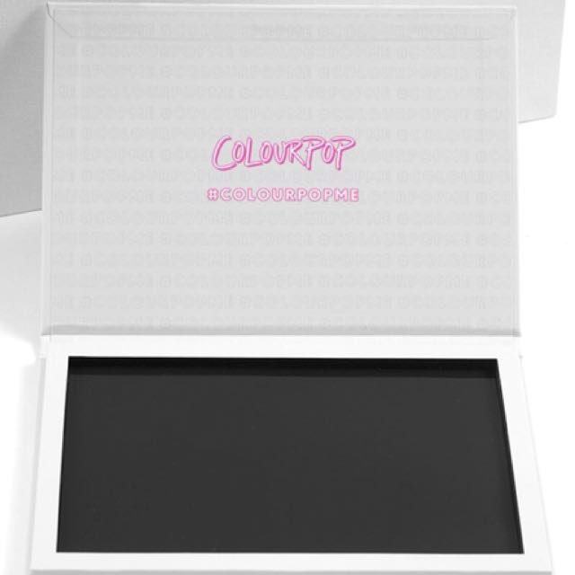 Colourpop empty magnetic makeup palette (Category: Makeup) located in Taguig. Submitted by shoptiludrop888 (Listing ID 153092302, Image 1). Description: Empty magnetic make up palette - brand new - brand: Colourpop - sizes available: small and large Small: 4”x5” P550 - holds up to 12 Colourpop presses shadows Large: 7”x5” P850 - holds up to 24 Colourpop pressed shadows - can be used with your highlighter eyeshadow and blush refills from different