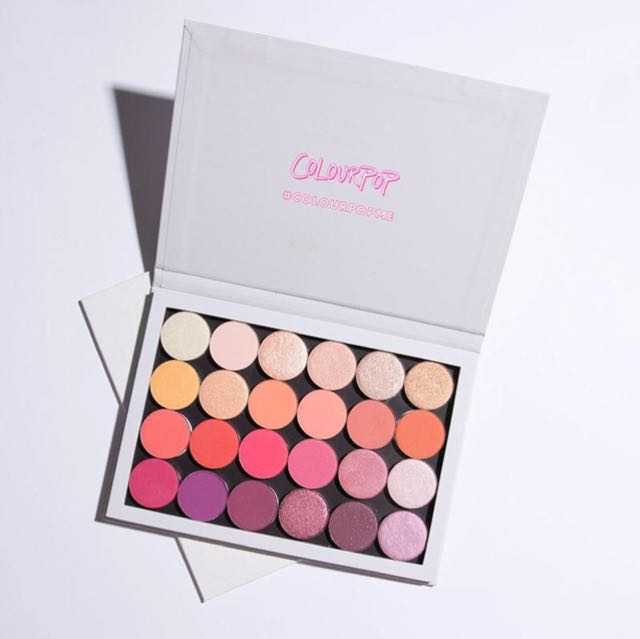Colourpop empty magnetic makeup palette (Category: Makeup) located in Taguig. Submitted by shoptiludrop888 (Listing ID 153092302, Image 2). Description: Empty magnetic make up palette - brand new - brand: Colourpop - sizes available: small and large Small: 4”x5” P550 - holds up to 12 Colourpop presses shadows Large: 7”x5” P850 - holds up to 24 Colourpop pressed shadows - can be used with your highlighter eyeshadow and blush refills from different