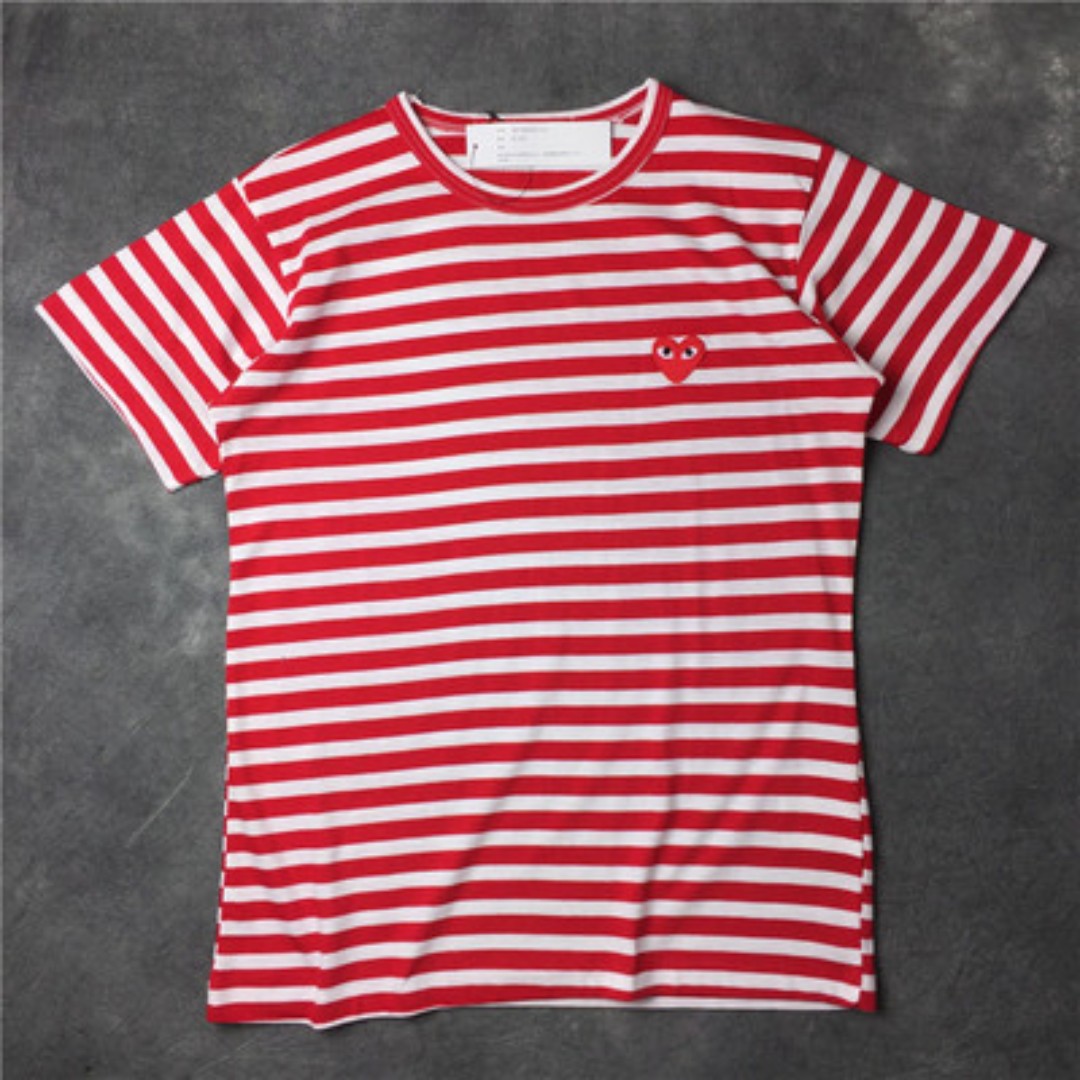 cdg striped shirt short sleeve